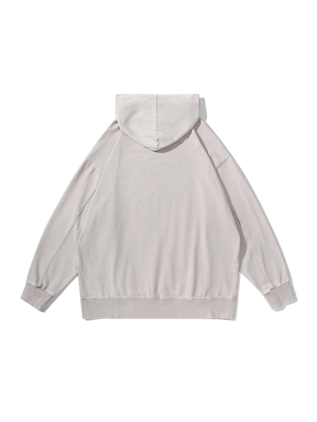 350GSM Snow Washed Pullover Hoodie - Almond - Back View
