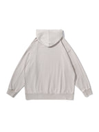 350GSM Snow Washed Pullover Hoodie - Almond - Back View