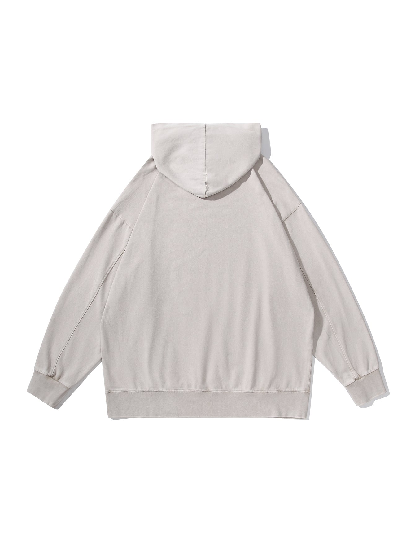350GSM Snow Washed Pullover Hoodie - Almond - Back View