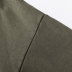 350GSM Snow Washed Pullover Hoodie - Navy Green Fabric, Stitching and Construction - Detail View
