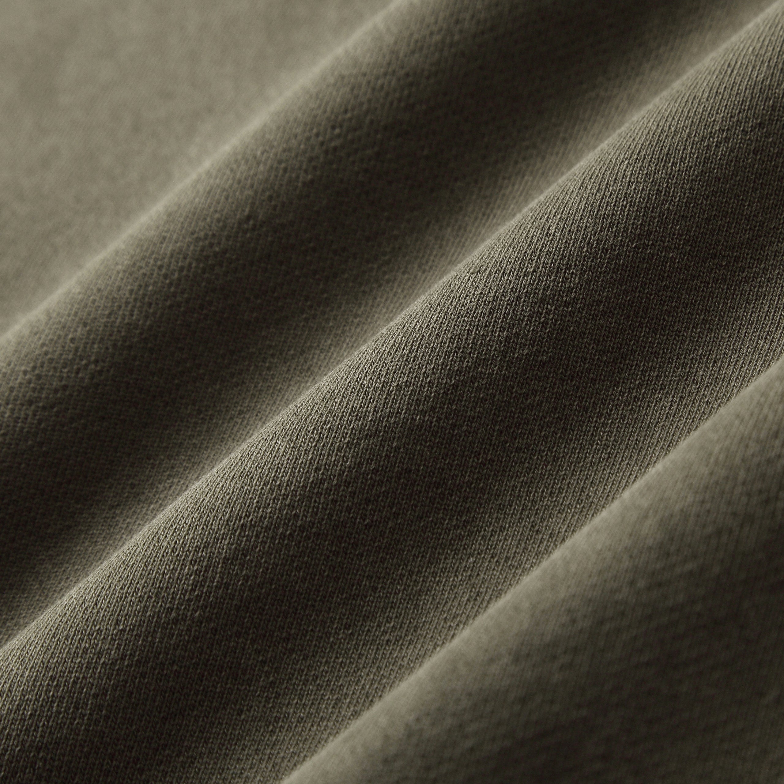 350GSM Snow Washed Pullover Hoodie - Navy Green Fabric, Stitching and Construction - Detail View