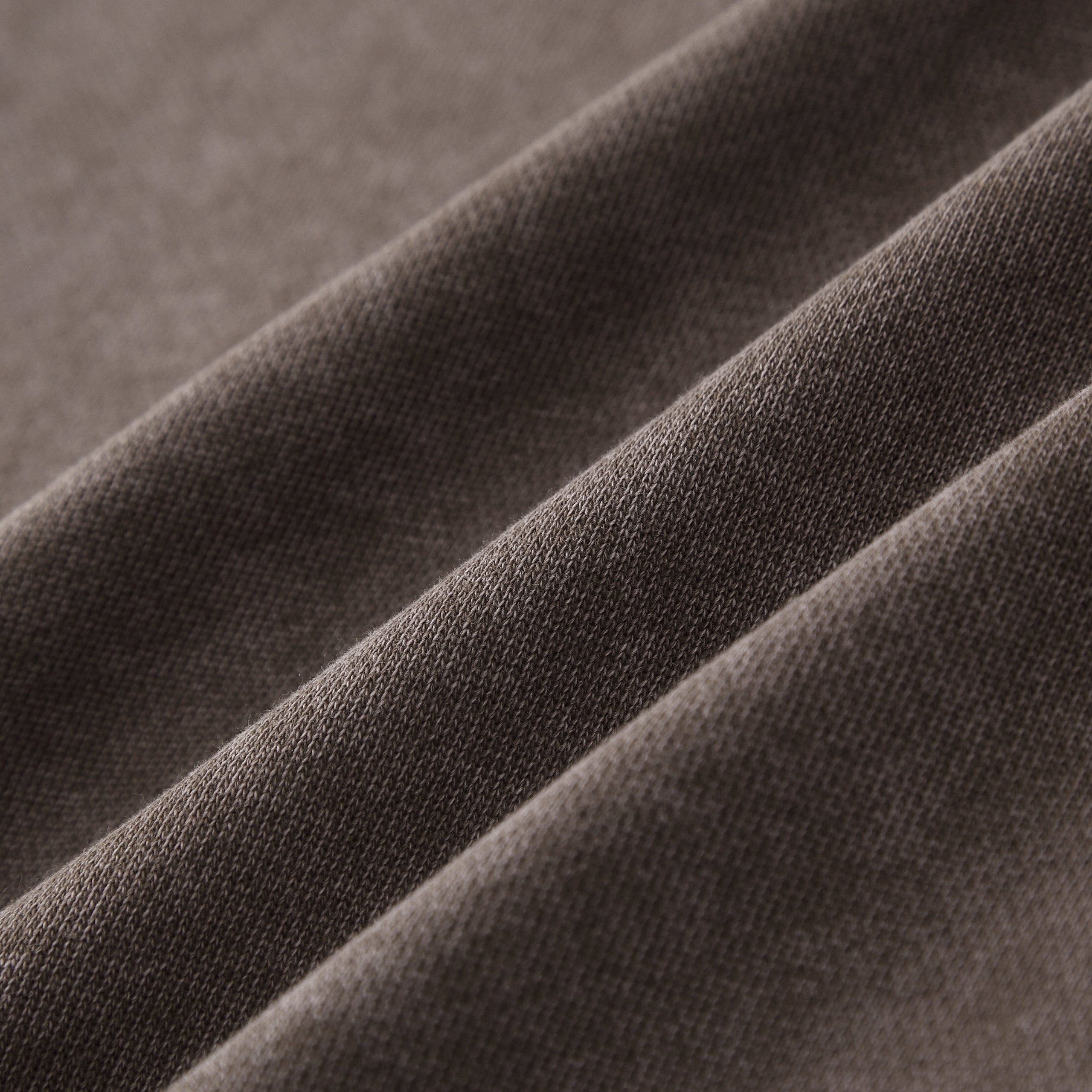350GSM Snow Washed Pullover Hoodie - Brown Fabric, Stitching and Construction - Detail View
