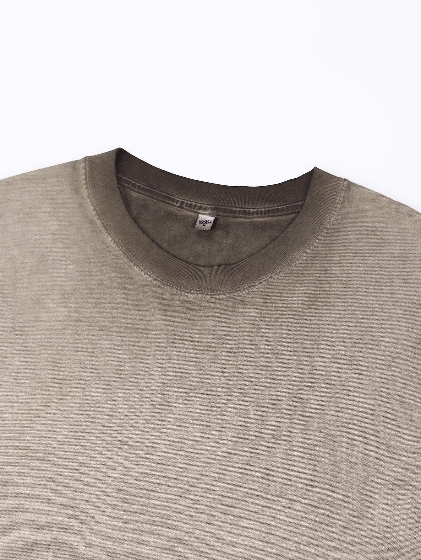 230GSM Ombre Washed Tee - Brown Fabric, Stitching and Construction - Detail View