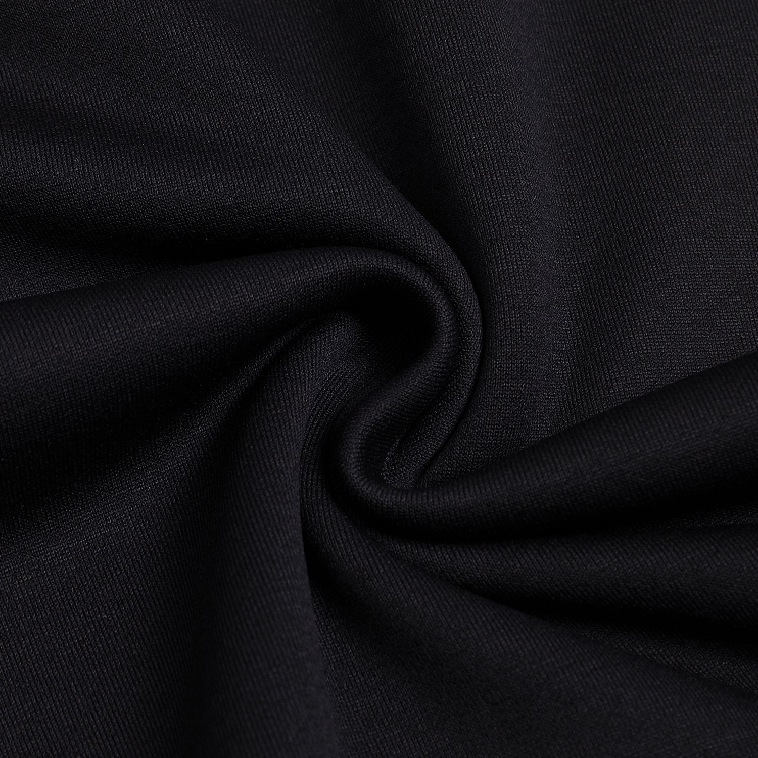 300GSM Solid Color Hoodie - Black Fabric, Stitching and Construction - Detail View