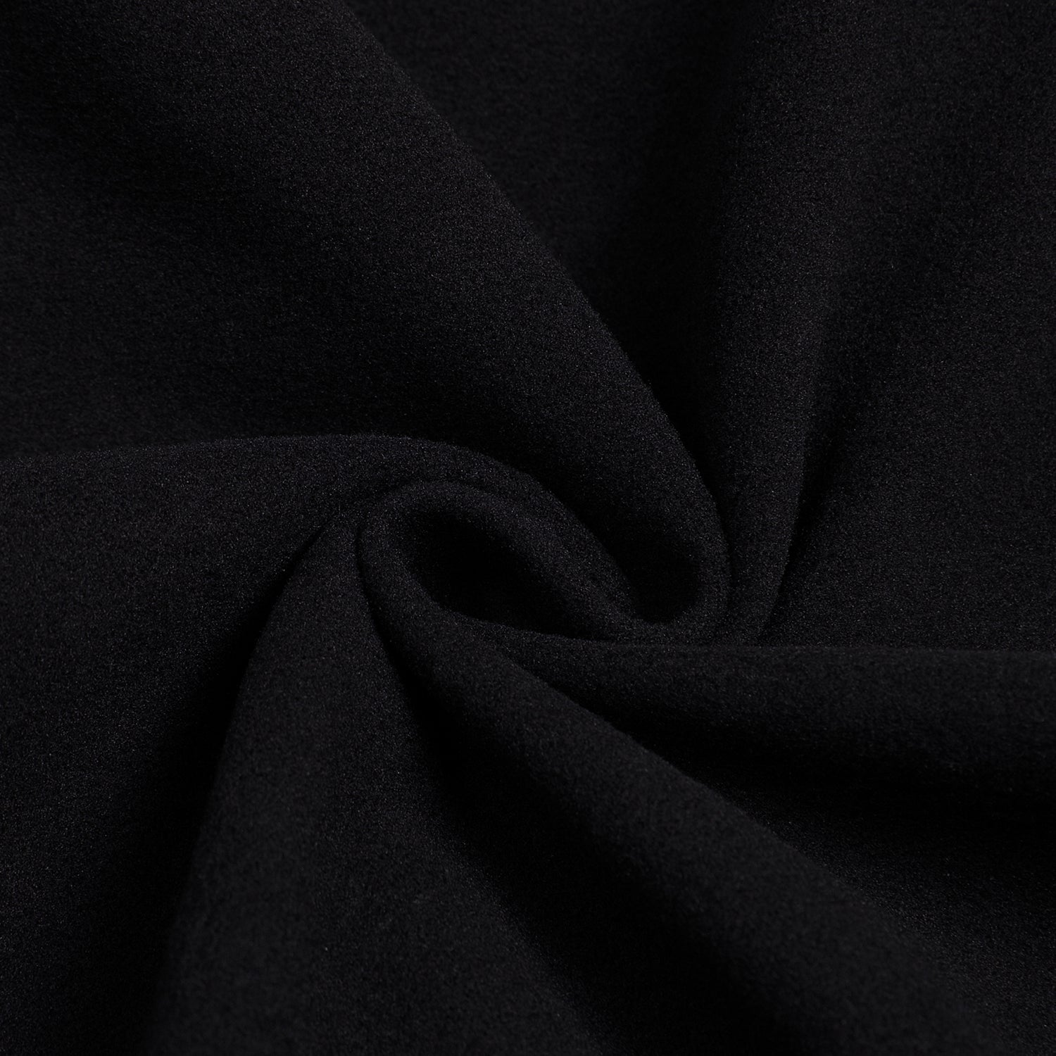 300GSM Solid Color Hoodie - Black Fabric, Stitching and Construction - Detail View
