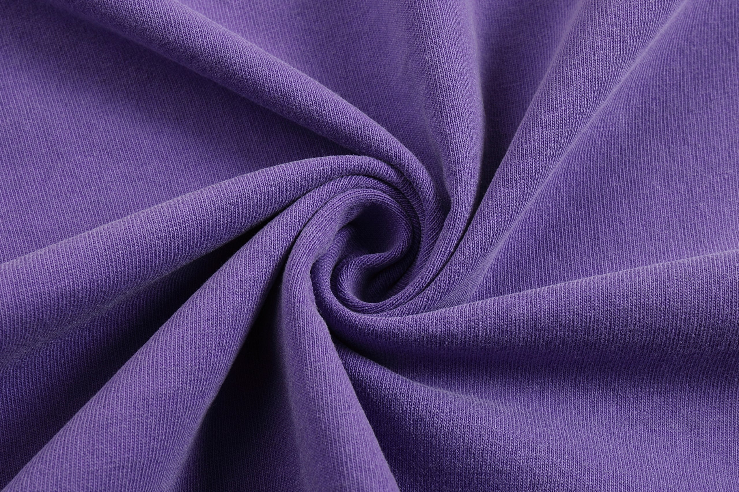 260GSM Pigment Dye Washed Tee - Purple Fabric, Stitching and Construction - Detail View