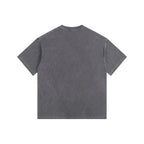 260GSM Pigment Dye Washed Tee - Gray - Back View