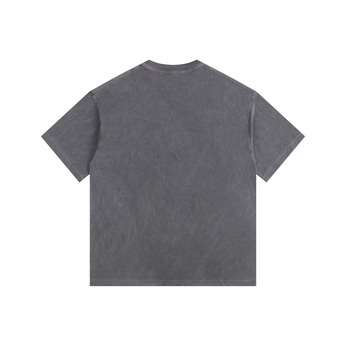 260GSM Pigment Dye Washed Tee - Gray - Back View