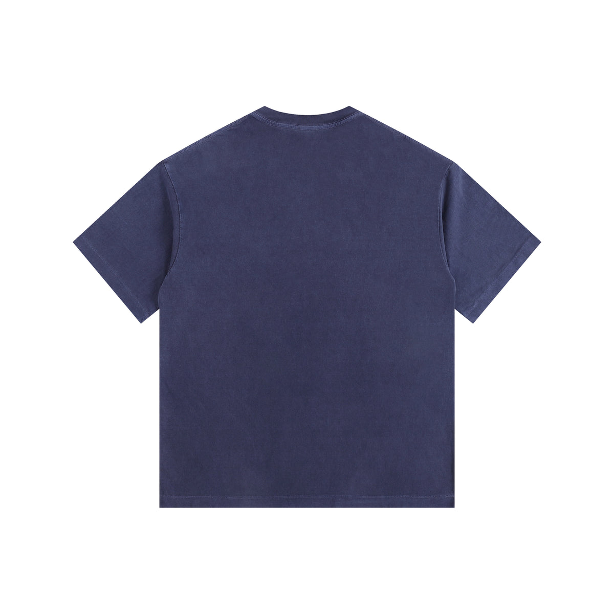 260GSM Pigment Dye Washed Tee - Steel Blue - Back View