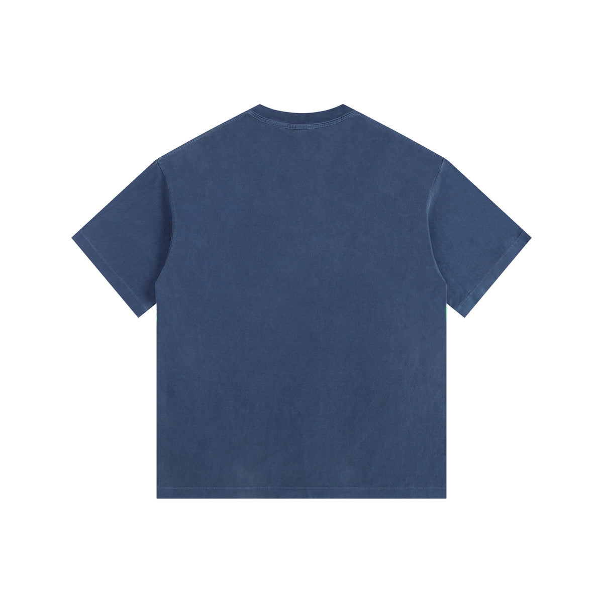 260GSM Pigment Dye Washed Tee - Denim Blue - Back View